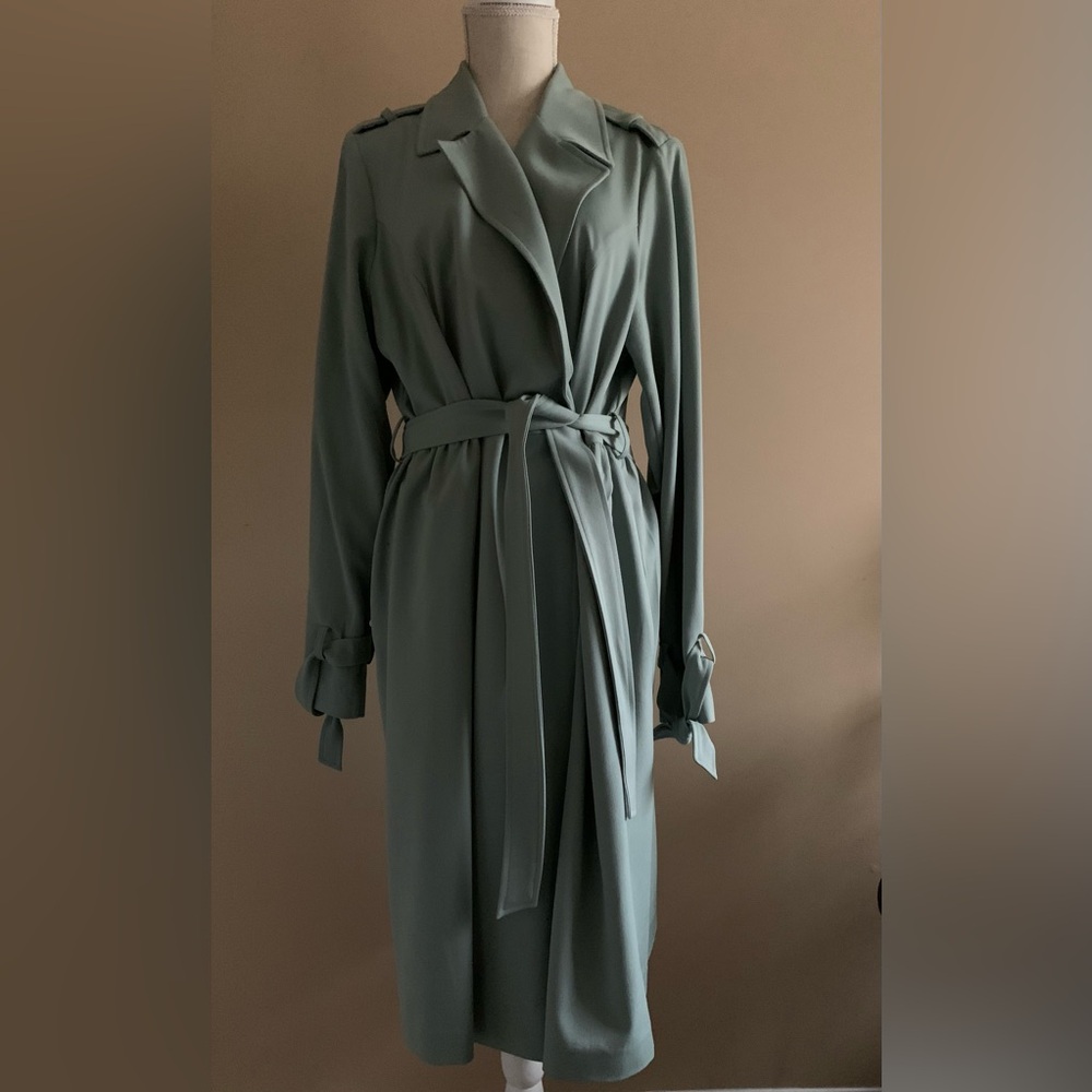 Lauren Conrad Green Trench Coat Jacket